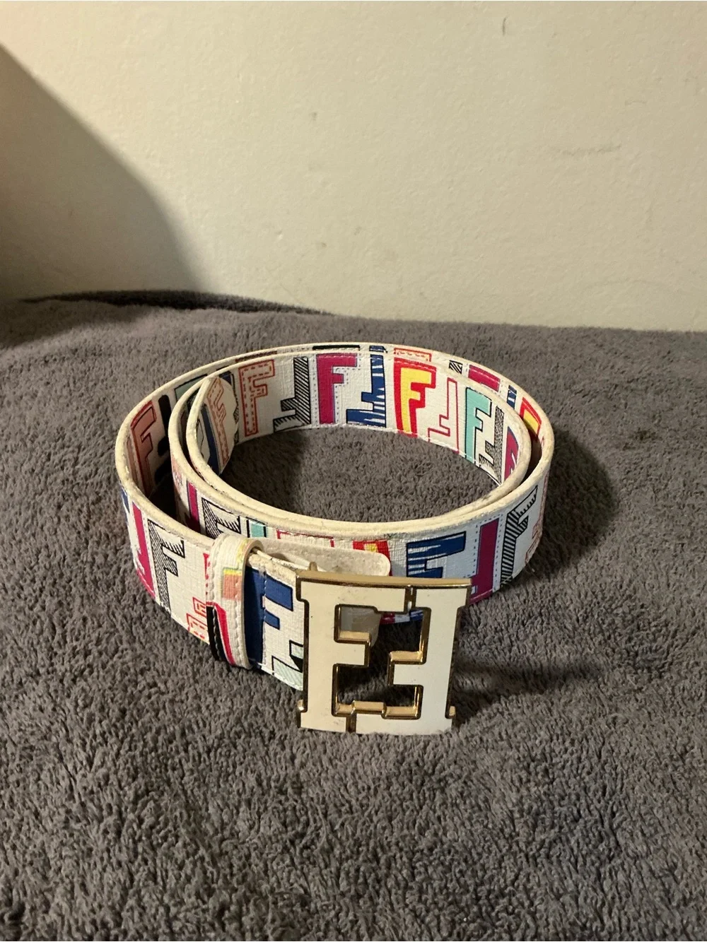Belt on fabric background